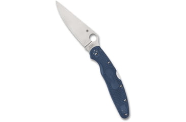 Image of Spyderco Police 4 Lightweight Folding Knife, 4.38in, CPM SPY27, Clip Point Blade, Satin Finish, Silver, Blue FRN Handle, C07PCBL4