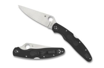 Image of Spyderco Police 4 Lightweight Folding Knife, 4.38in, VG-10, Modified Clip Blade, PlainEdge, FRN Black Handle, C07PBK4