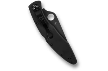 Image of Spyderco Police Model Folding Knife, 4.2in, VG-10 Stainless Steel, Plain Edge, Clip Point Blade, TiCN Finish, Black Stainless Steel Handle, C07BKP