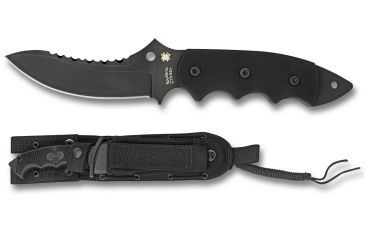 Image of Spyderco Pygmy Warrior G-10 Black Blade PlainEdge &amp; SpyderEdge FB29GPSBBK