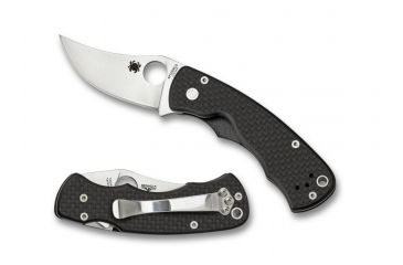 Image of Spyderco Reinhold Rhino Carbon Fiber 5.95in PlainEdge Folding Knife, Black, C210CFP