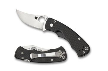 Image of Spyderco Reinhold Rhino Carbon Fiber 5.95in PlainEdge Folding Knife, Black, C210CFP
