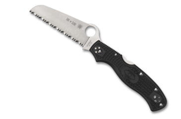 Image of Spyderco Rescue 3 Lightweight Thin Red Line Folding Knife, 3.57in, VG-10 Serrated Sheepsfoot Blade, Black FRN Handle, C14FSBKRD3