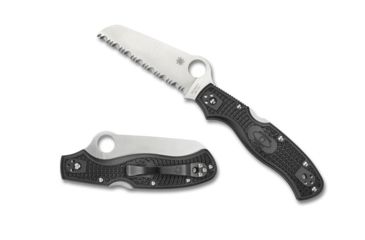 Image of Spyderco Rescue 3 SpyderEdge Folding Knife, 3.58in, VG-10, Sheepsfoot Blade, FRN Black Handle, C14SBK3