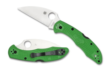 Image of Spyderco Salt 2 Folding Knife, 3.78in, H-1, Drop Point Blade, SpyderEdge, Wave Opener, FRN Green Handle, SPY-C88FSWCGR2