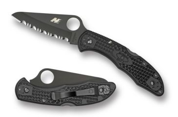 Image of Spyderco Salt 2 Lightweight FRN Handle 7.25in Black Blade SpyderEdge Folding Knife, Black, C88SBBK2