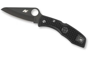 Image of Spyderco Salt1 Lightweight Black Black Blade Plain Edge Knife C88PBBK
