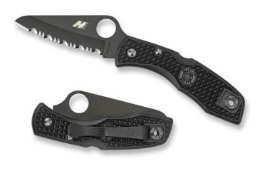 Image of Spyderco Salt1 Lightweight Black Black Blade SpyderEdge Knife C88SBBK