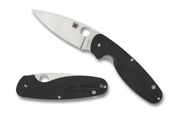 Image of Spyderco Emphasis Plain Edge Folding Knife, 3.61in, G-10, Tip-Up, Black, C245GP