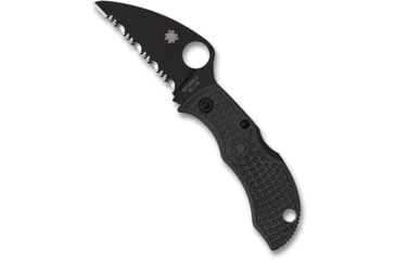 Image of Spyderco Manbug 1.91in Assisted Opening Folding Knife, VG-10, Serrated Wharncliffe, FRN Black Handle, Black, MBKWSBK