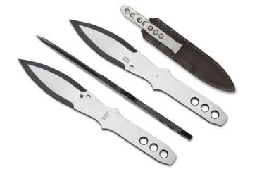 Image of Spyderco SpyderThrowers Set of 3 Throwing Knives Plain Edge Fixed Blade Knives 10in, Black, Medium, TK01MD