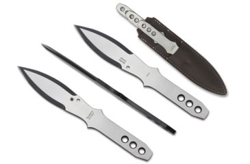Image of Spyderco SpyderThrowers Set of 3 Throwing Knives Plain Edge Fixed Blade Knives 9in, Black, Small, TK01SM