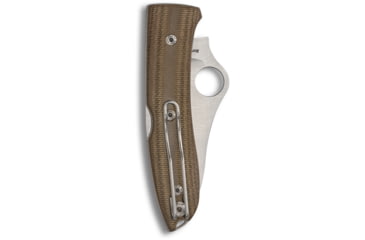Image of Spyderco SpyOpera Folding Knife, 2.88 in, M390 Steel, Leaf Blade, Canvas Micarta Scales, Brown Handle, C255CMP