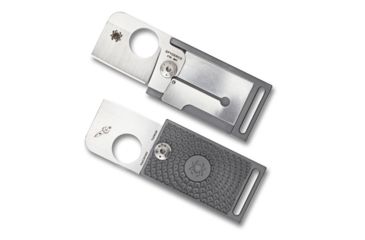 Image of Spyderco Squarehead Lightweight FRN PlainEdge Dog Tag Folding Knife, Gray, C193PGY