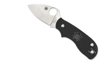Image of Spyderco Squeak SlipIt Folding Knife, 2in, N690Co, Clip Point Blade, Satin Finish, Plain Edge, FRN Black Handle, C154PBK