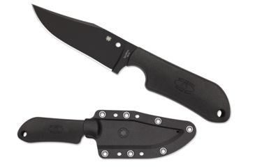 Image of Spyderco Street Beat Lightweight Black Blade Plain Edge Fixed Blade Knife FB15PBBK