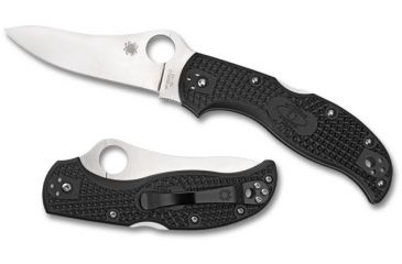 Image of Spyderco Stretch, Black Nishijin Glass Fiber Handle, Damascus Blade C90GFPD