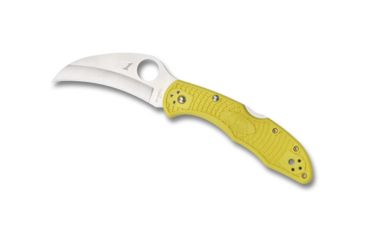 Image of Spyderco Salt Tasman 2 Lightweight Folding Knife, 2.91in, H-1, Hawkbill Blade, PlainEdge, FRN Yellow Handle, C106PYL2