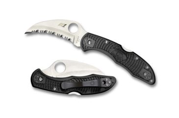 Image of Spyderco Salt Tasman 2 Lightweight Folding Knife, 2.91in, H-1, Hawkbill Blade, SpyderEdge, FRN Black Handle, C106SBK2