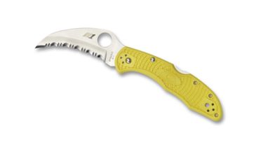 Image of Spyderco Salt Tasman 2 Lightweight Folding Knife, 2.91in, H-1 Steel, Hawkbill Blade, SpyderEdge, FRN Yellow Handle, C106SYL2
