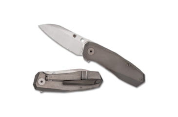 Image of Spyderco TECNHO 3, Folding Knife, 2.64 Drop Point Blade, CTS XHP Blade Steel, 6.32 Overall Length, R.I.L. Lock, Satin Finish, Silver Blade, Gray Titanium Handle