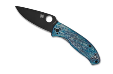 Image of Spyderco Tenacious Folding Knife, 3.35 in, D2, Blue, Titanium, Diamond Like Coating, C122TIBLBKD2P
