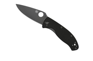 Image of Spyderco Tenacious Folding Knife, 3.39 in, Black Plain Blade, Black G-10 Handle, C122GBBKP