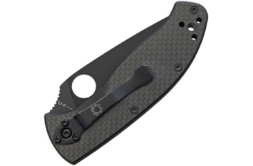Image of Spyderco Tenacious Folding Knife, 3.5in, Black 8Cr13MoV Steel, Leaf Blade, Carbon Fiber/G10 Handle, C122CFBBKP