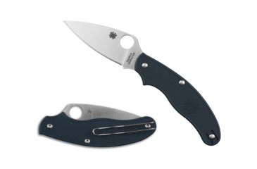 Image of Spyderco UK Penknife Folding Knife, 3in, CPM S110V, Leaf Blade, FRN Dark Blue Handle, C94PDBL