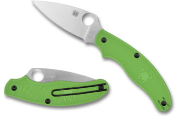 Image of Spyderco Salt UK Penknife Folding Knife, 3in, LC200N, Serrated Drop Point Blade, Green FRN Handle, C94SGR