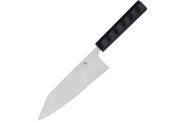 Image of Spyderco Wakiita Bunka Santoku Knife, 7.63 satin finish CTS-BD1 stainless blade, Black G10 handle, K18GP