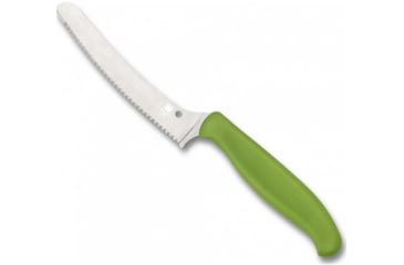 Image of Spyderco Z-Cut Blunt Tip, 4.3in, Serrated, Green Handle, K13SGN