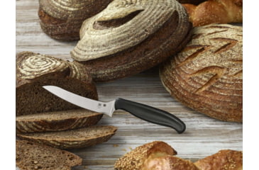 Image of Spyderco Z-Cut Pointed Tip, 4.4 in, Plain, Black Handle, K14PBK