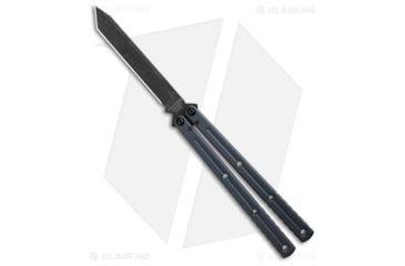 Image of Squid Industries Krake Raken V3 Butterfly Folding Knife, 4.50in, AEB-L Steel, Tanto Blade, Aluminum, Gunmetal Handle, Gunmetal/Gray, 10.125 inch, BHQ-103496
