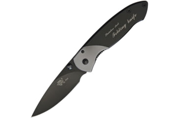 Image of SRM Knives Sanrenmu 7023 Framelock Folding Knife, 3.75in Closed, 2.5in Black SS Drop Point, Black/Gray SS Handle, Thumb Stud, Pocket Clip, Boxed With Hanging Tab., K529