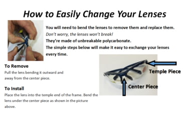 Image of SSP Eyewear Denial Bifocal Shooting Glasses w/ 2.25 Magnification Kit, Black Frame, Amber, Clear And Smoked Lenses, DENIAL 225 KIT