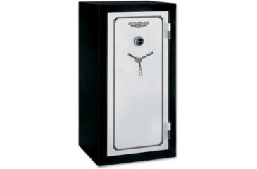 Image of Stack-On 28 Total Defense Gun Safe w/ Combination Lock and Door Storage, Medium, Matte Black/Silver TD-28-SB-C-S