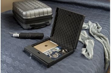 Image of Stack-On Large Portable Case with Electronic Lock, MATTE BLACK PC-1690