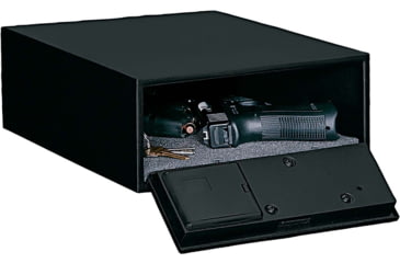 Image of Stack-On Low Profile Quick Access Safe with E-Lock and Mounting Plate, Black, Small, QAS-1304-12