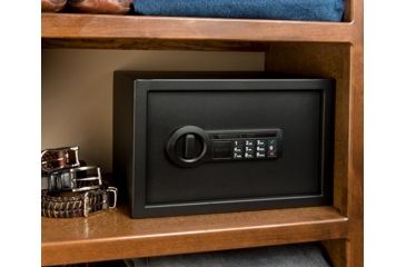 Image of Stack-On Personal Safe w/Electronic Lock,1 Shelf,13.82x9.84x9.84in,Matte Black PS-1514
