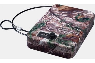 Image of Stack-On Portable Case Gun Safe w/Combination Lock,9.5x6.5x1.75in,Matte Black Camo PC-95C-RTX
