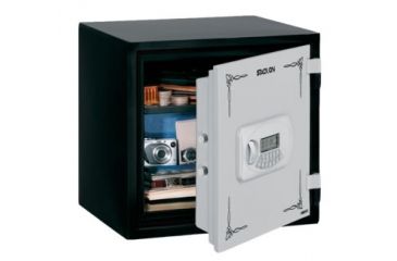 Image of Stack-On Small Personal Safe, Electronic Lock, 90-Minute/1700 Degree Fire Rated, Matte Black/Silver, Silver/Black, Medium PSF-809K