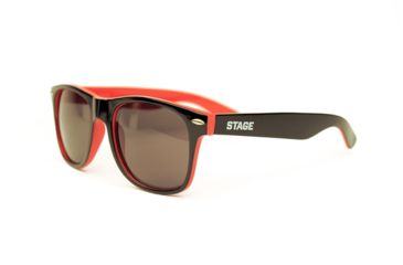 Image of Stage Rebel Sunglasses Black Frame Red Accent, Smoke Lens STG8001BR