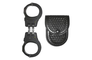 Image of Stallion Leather Asp Tactical Hinged Handcuff Holder, Basket Weave - HASP-2-B1