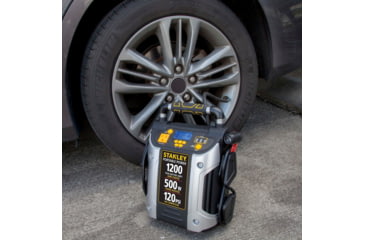 Image of Stanley 1200 Peak Amp 12V Jump Starter, Power Station &amp; Air Compressor, Yellow/Black, J5CPD