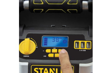 Image of Stanley 1200 Peak Amp 12V Jump Starter, Power Station &amp; Air Compressor, Yellow/Black, J5CPD