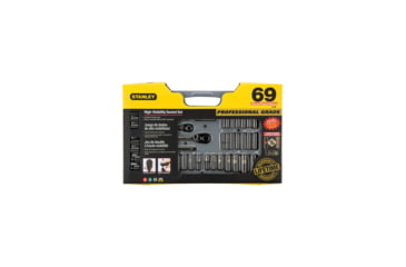 Image of Stanley Tools 69-Piece Black Chrome Mechanics Tool Set, Grey/Black, 92-824