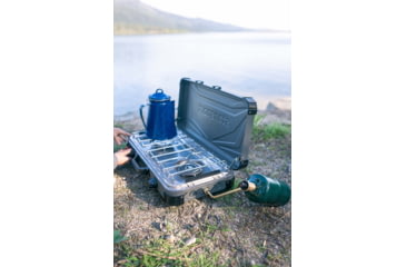 Image of Stansport Boulder Series 2-Burner Propane Stove, 2x 25K BTU Burners, Gray, 24.24L x 17W x 15.5H, 212-700