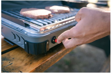 Image of Stansport Boulder Series Propane Stove &amp; Grill Combo w/ Piezo Igniter, Gray/Black, 23.75L x 16.75W x 15H, 206-700