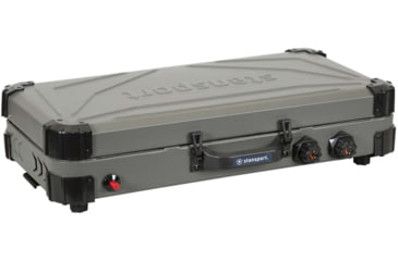Image of Stansport Boulder Series Propane Stove &amp; Grill Combo w/ Piezo Igniter, Gray/Black, 23.75L x 16.75W x 15H, 206-700